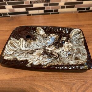 Vintage Marbled Ceramic Ashtray Dish